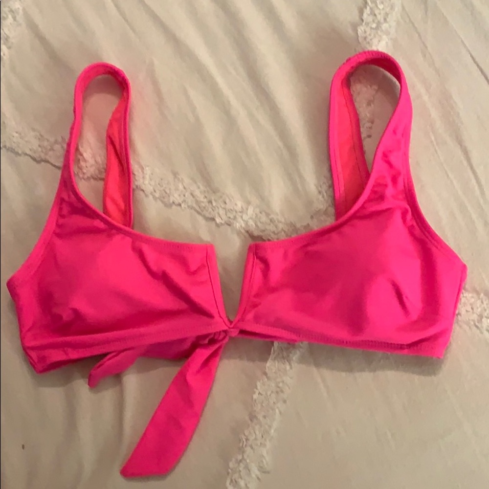 Neon pink bikini top